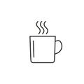 Cup with hot drink line icon. Coffee or tea mug with steam. Vector illustration Royalty Free Stock Photo